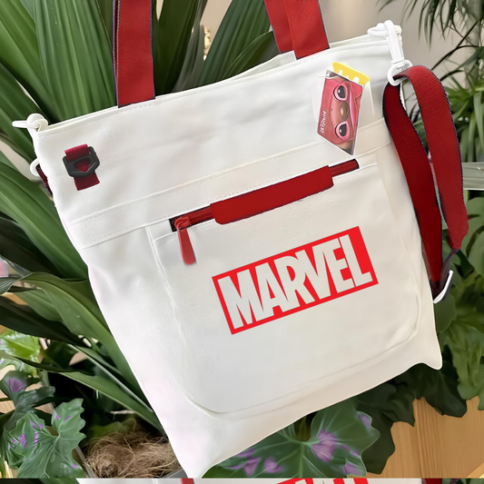 ESC BUTİK Marvel Kırmızı Kanvas Postacı Çantası