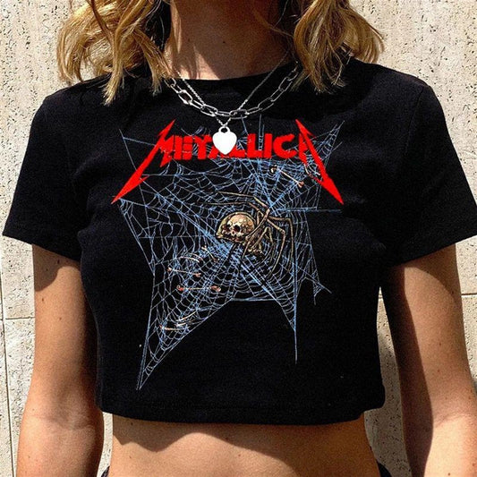 ESC BUTİK Metallica Crop T-shirt