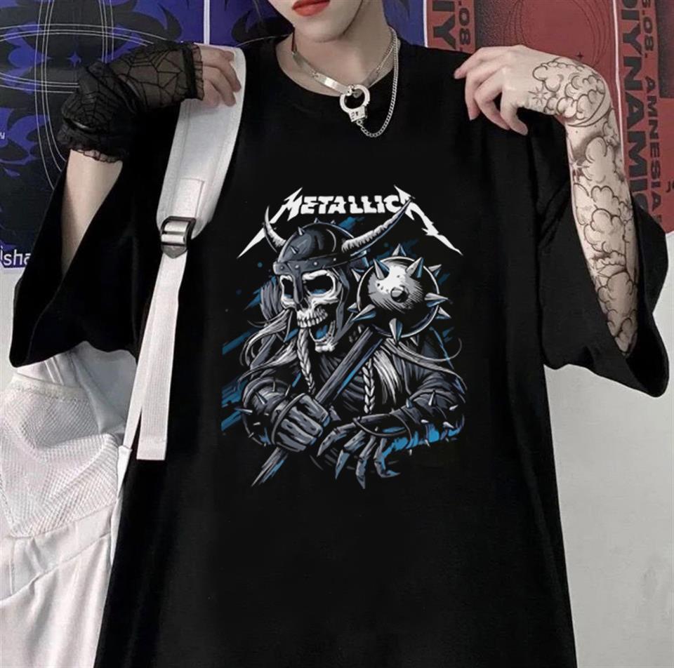 ESC BUTİK Metallica Knight Skull Baskılı Siyah Unisex Oversize T-shirt