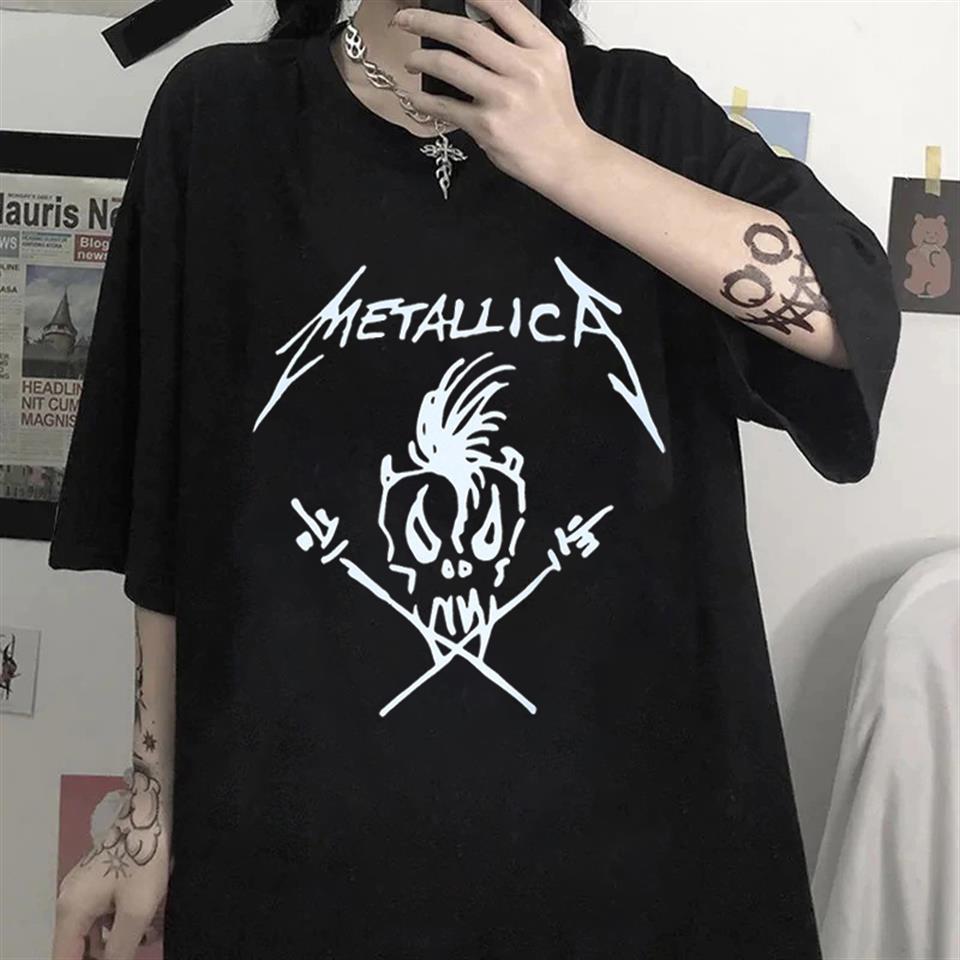 ESC BUTİK Metallica Skull Siyah Unisex Oversize T-shirt