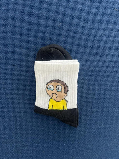 ESC BUTİK Morty Unisex Beyaz Kolej Çorap