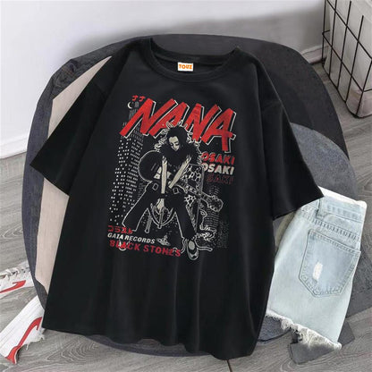 ESC BUTİK Nana Baskılı Siyah Unisex Oversize T-shirt