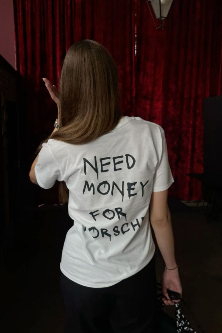 ESC BUTİK Need Money For Porsche Detail Oversize Unisex T-Shirt