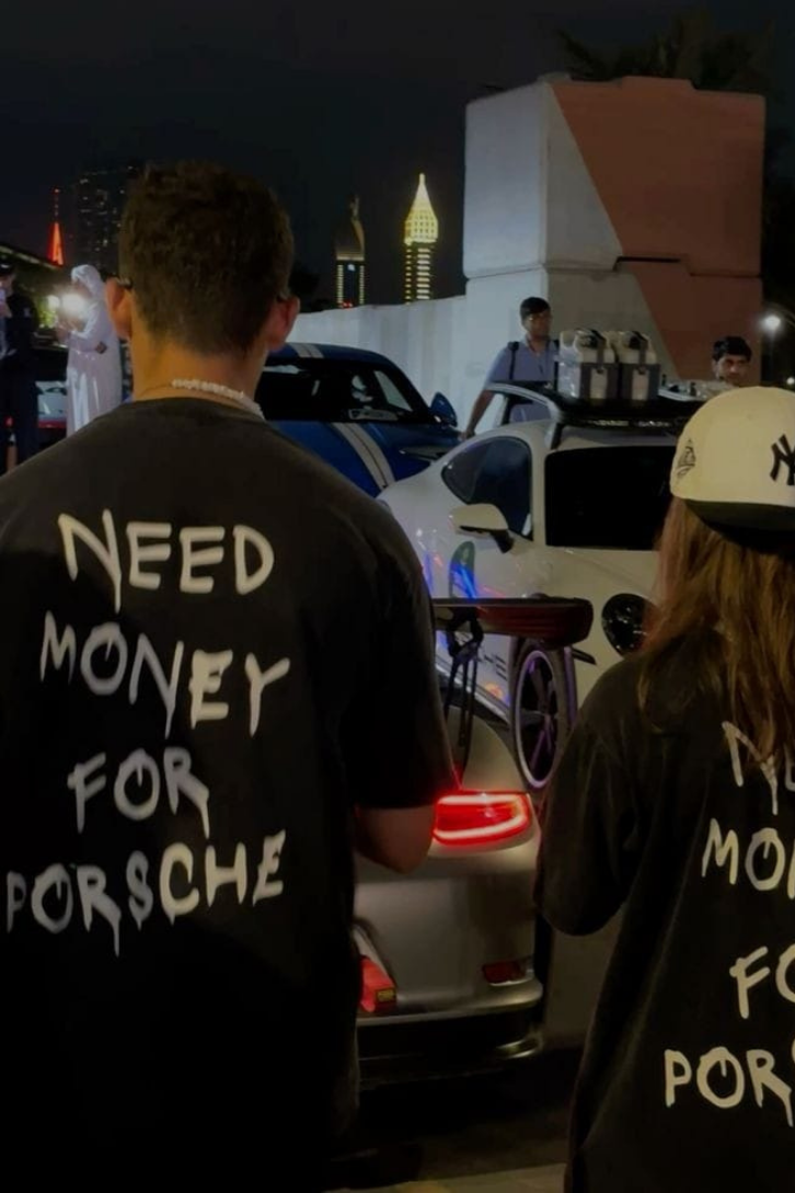 ESC BUTİK Need Money For Porsche Detail Oversize Unisex T-Shirt