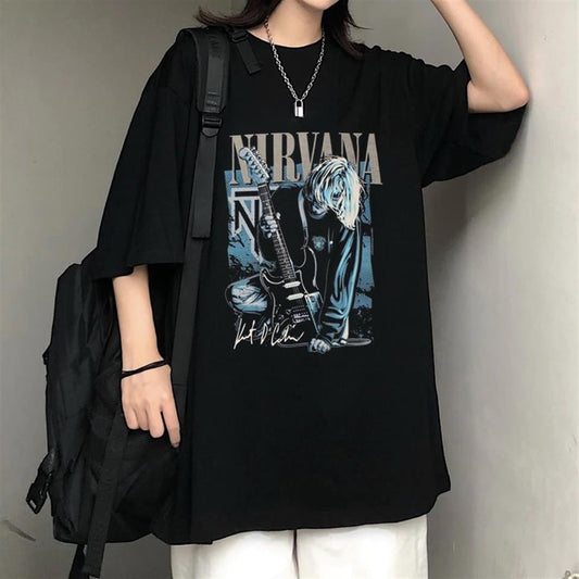 ESC BUTİK Nirvana Siyah Unisex Oversize T-shirt