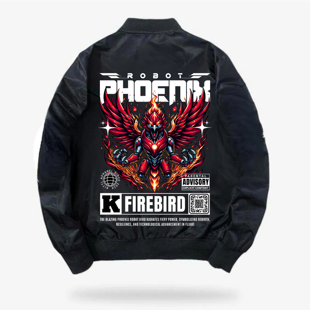 ESC BUTİK Phoenix Baskılı Unisex Bomber Ceket