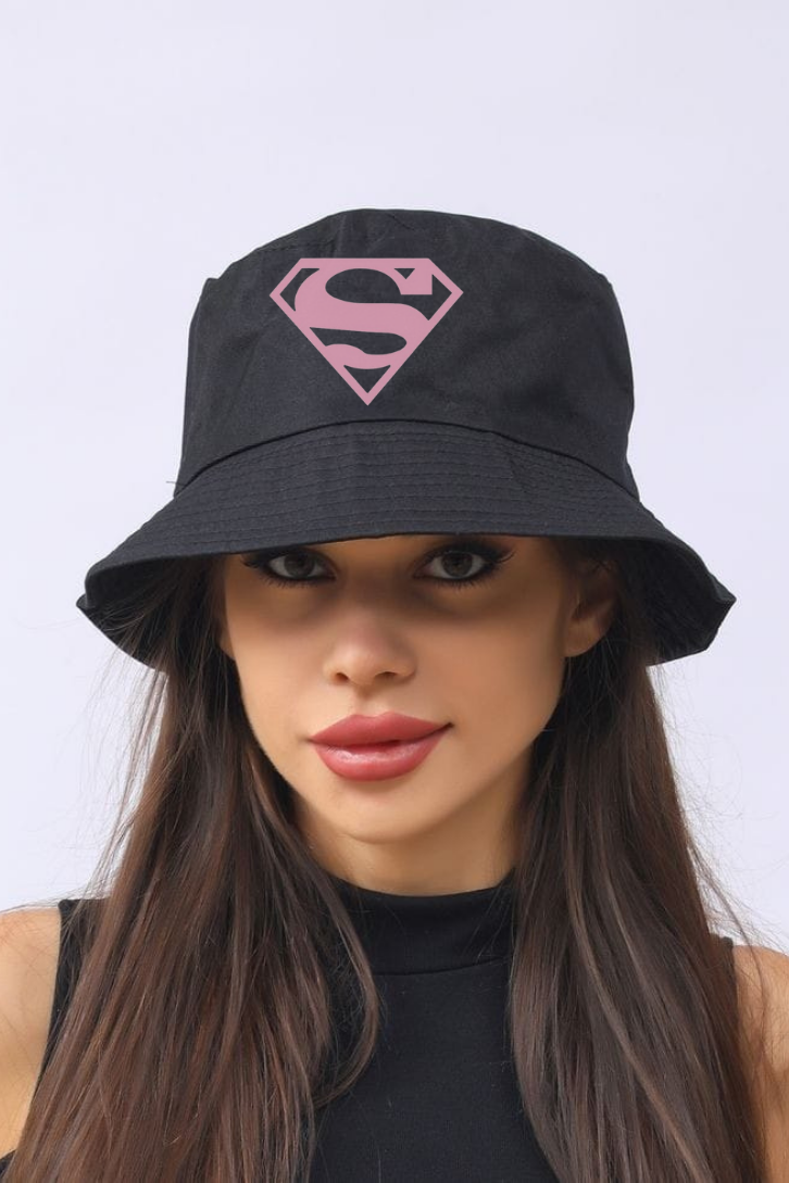 ESC BUTİK Pink Superman Bucket Balıkçı Şapka