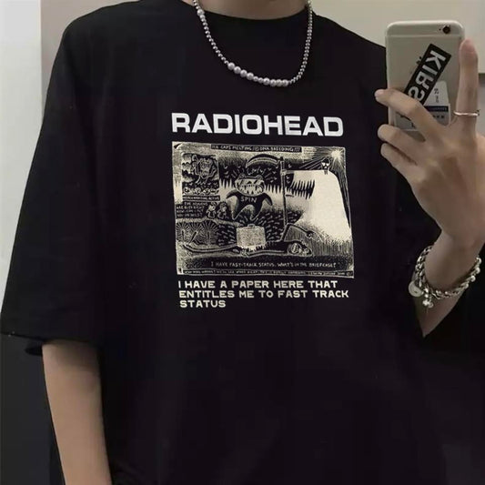 ESC BUTİK Radiohead Siyah Unisex Oversize T-shirt