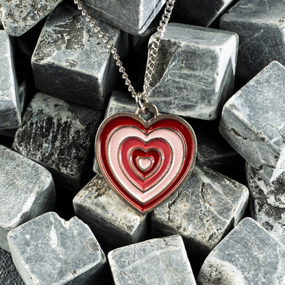 ESC BUTİK Red Heart Charm Kolye