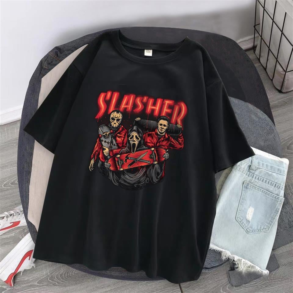 ESC BUTİK Red Slasher Siyah Unisex Oversize T-shirt