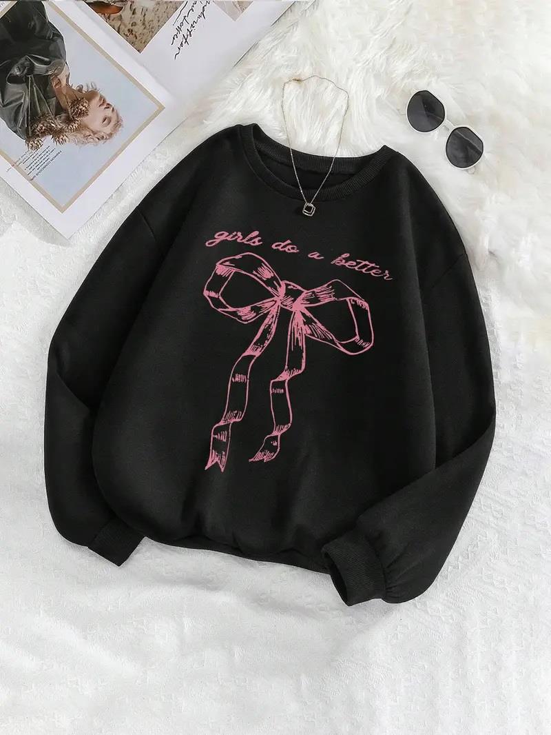 ESC BUTİK Ribbon Baskılı Siyah Unisex Oversize Bisiklet Yaka Sweatshirt