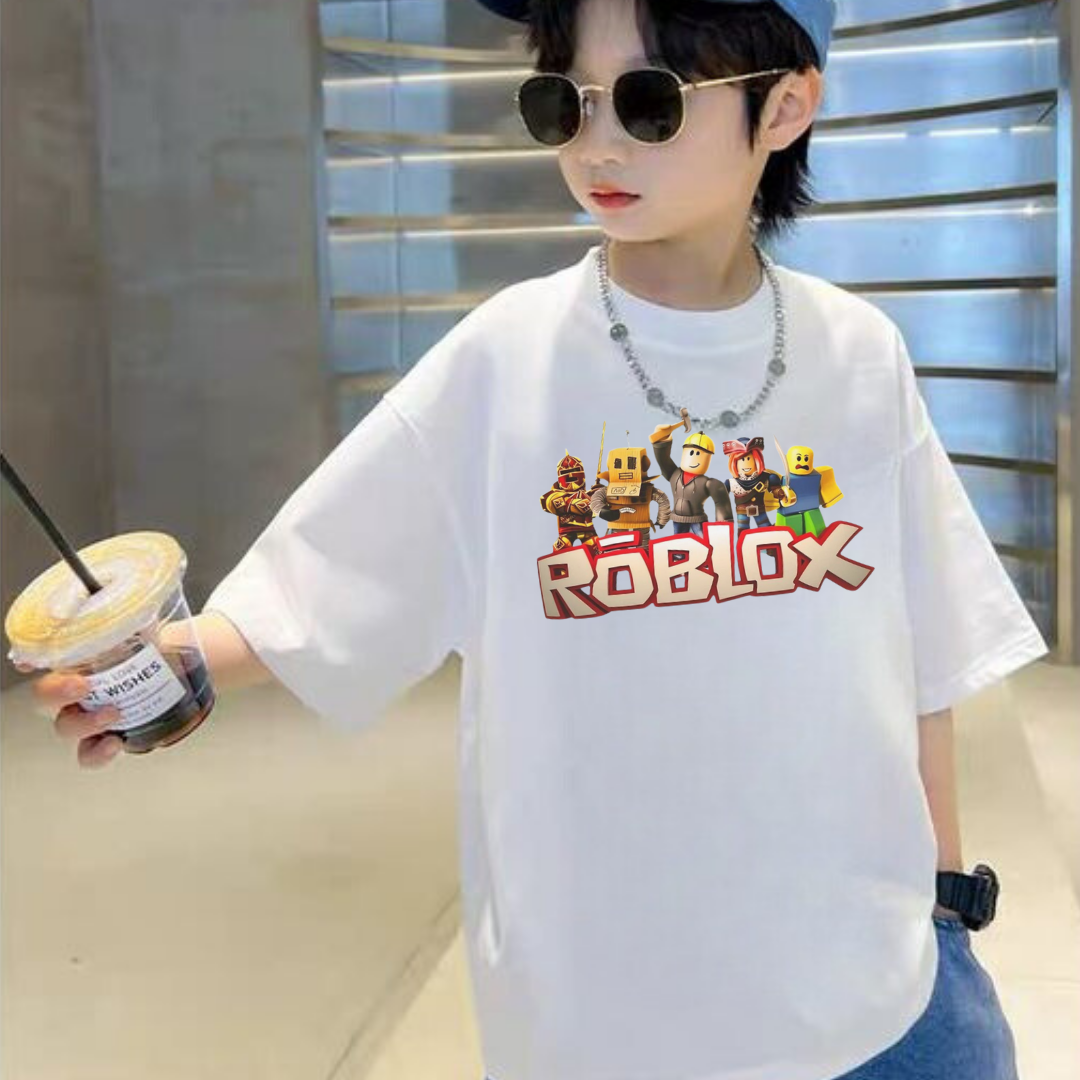 ESC BUTİK Roblox Beyaz Kids Baskılı T-shirt