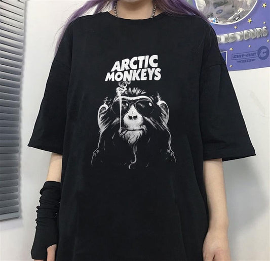 ESC BUTİK Rock Serisi Arctic Monkey's Siyah Unisex Oversize T-shirt