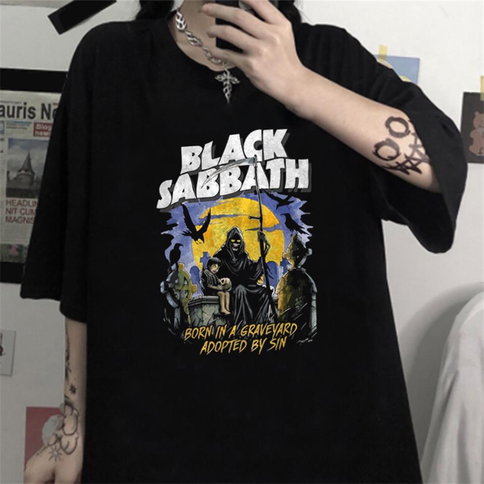 ESC BUTİK Rock Serisi Black Sabbath Siyah Unisex Oversize T-shirt