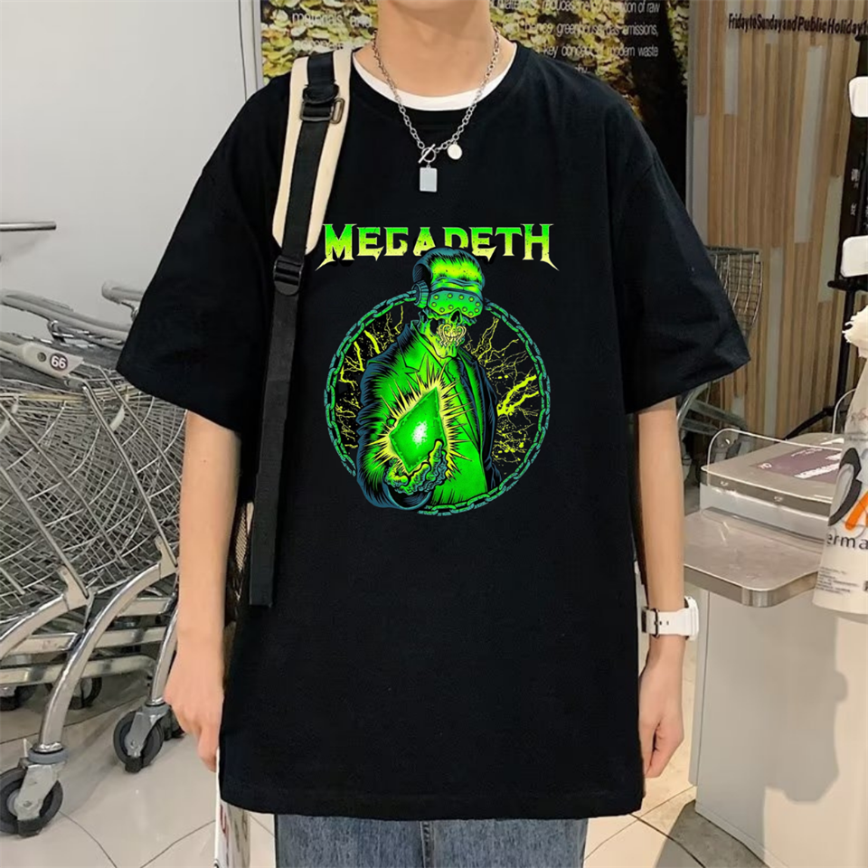 ESC BUTİK Rock Serisi Megadeth Baskılı Siyah Unisex Oversize T-shirt