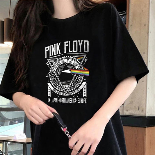 ESC BUTİK Rock Serisi Pink Floyd Siyah Unisex Oversize T-shirt