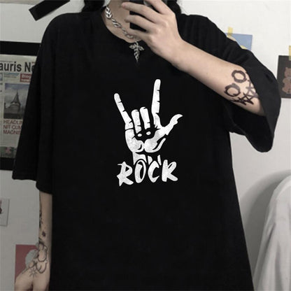 ESC BUTİK Rock Siyah Unisex Oversize T-shirt