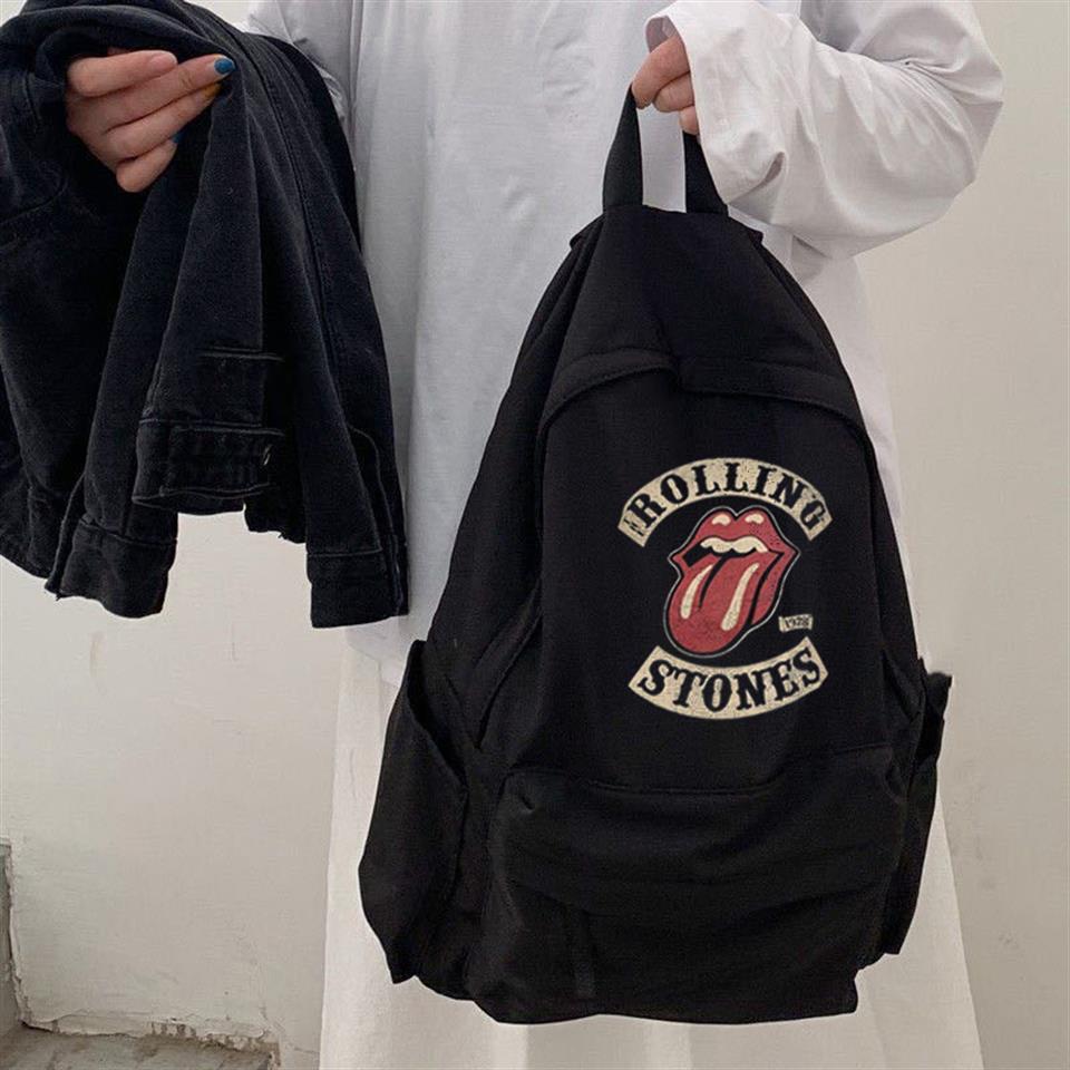 ESC BUTİK Rolling Stones Vintage Baskılı Unisex Sırt Çantası