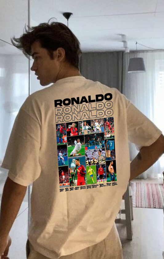 ESC BUTİK Ronaldo Baskılı Beyaz T-shirt