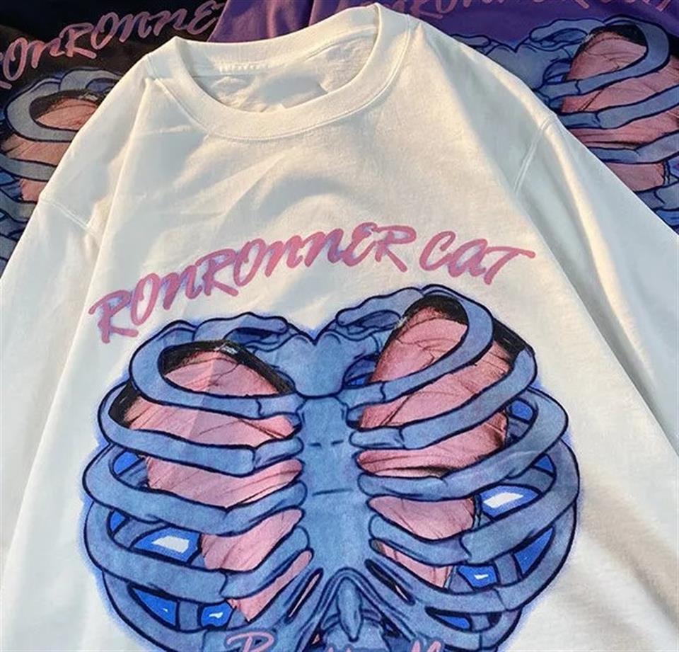 ESC BUTİK Ronronner Cat Rib Beyaz Unisex Oversize T-shirt