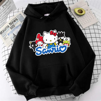 ESC BUTİK Sanrio Siyah Kapüşonlu Sweatshirt