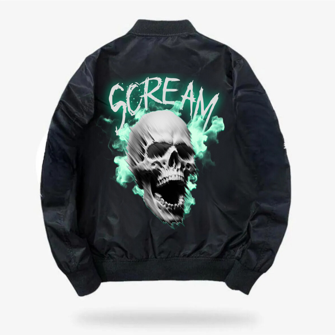 ESC BUTİK Scream Baskılı Unisex Bomber Ceket