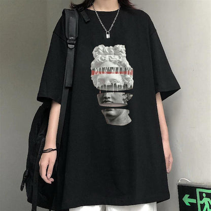 ESC BUTİK Segmented Head Siyah Unisex Oversize T-shirt