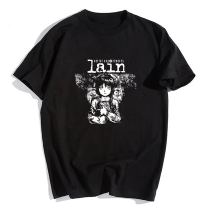 ESC BUTİK Serial Experiments Lain Siyah Unisex Oversize T-shirt