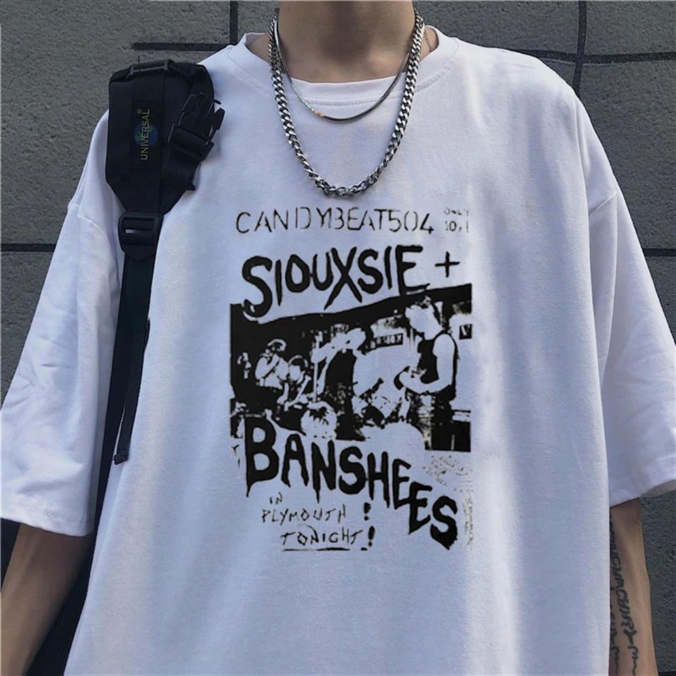 ESC BUTİK Siouxsie Banshees Beyaz Unisex Oversize T-shirt