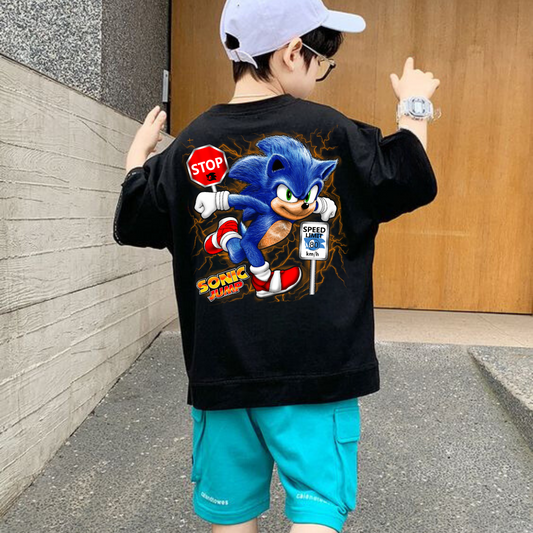 ESC BUTİK Sonic Kids Baskılı T-shirt