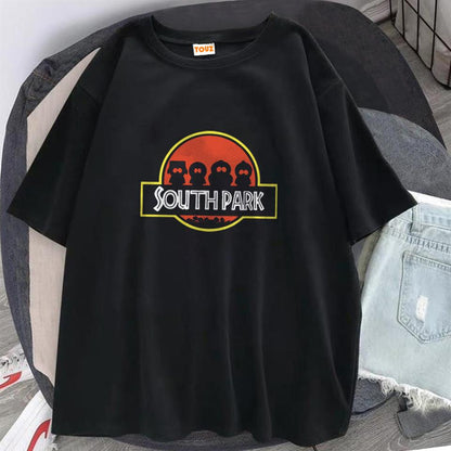 ESC BUTİK South Park Baskılı Siyah Unisex Oversize T-shirt