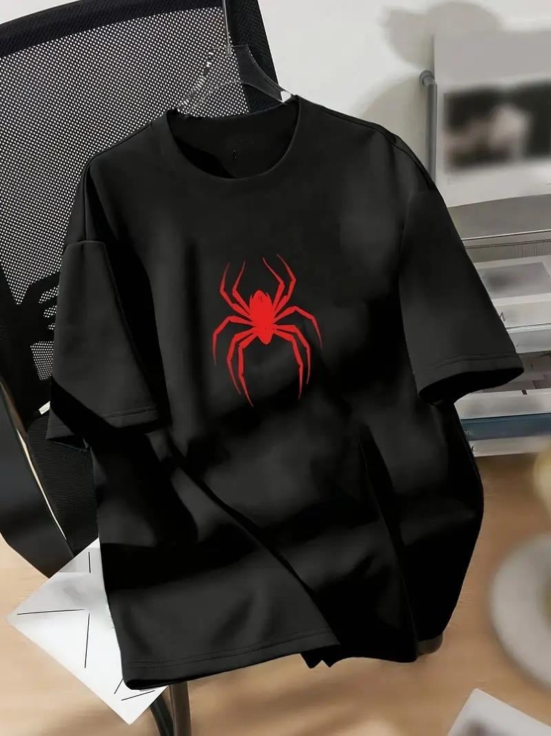 ESC BUTİK Spider Baskılı Oversize Unisex T-shirt