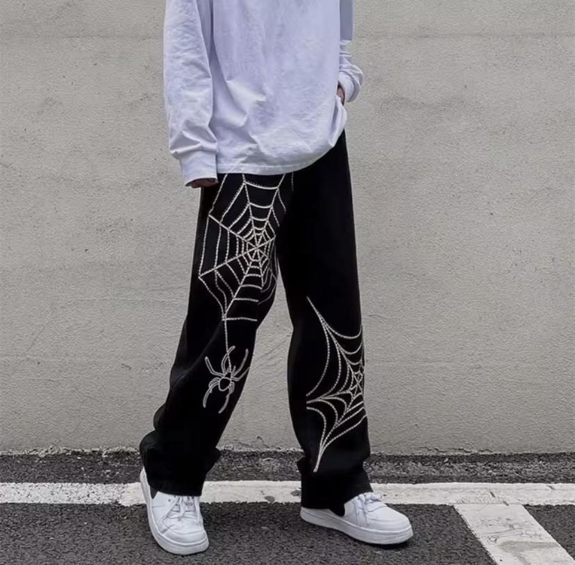 ESC BUTİK Spider Detail Streetwear Baggy Pantolon