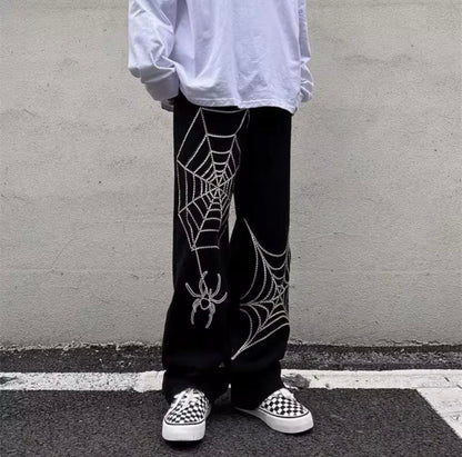 ESC BUTİK Spider Detail Streetwear Baggy Pantolon