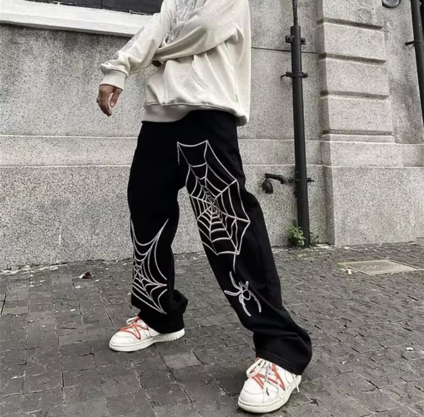 ESC BUTİK Spider Detail Streetwear Baggy Pantolon