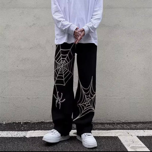 ESC BUTİK Spider Detail Streetwear Baggy Pantolon