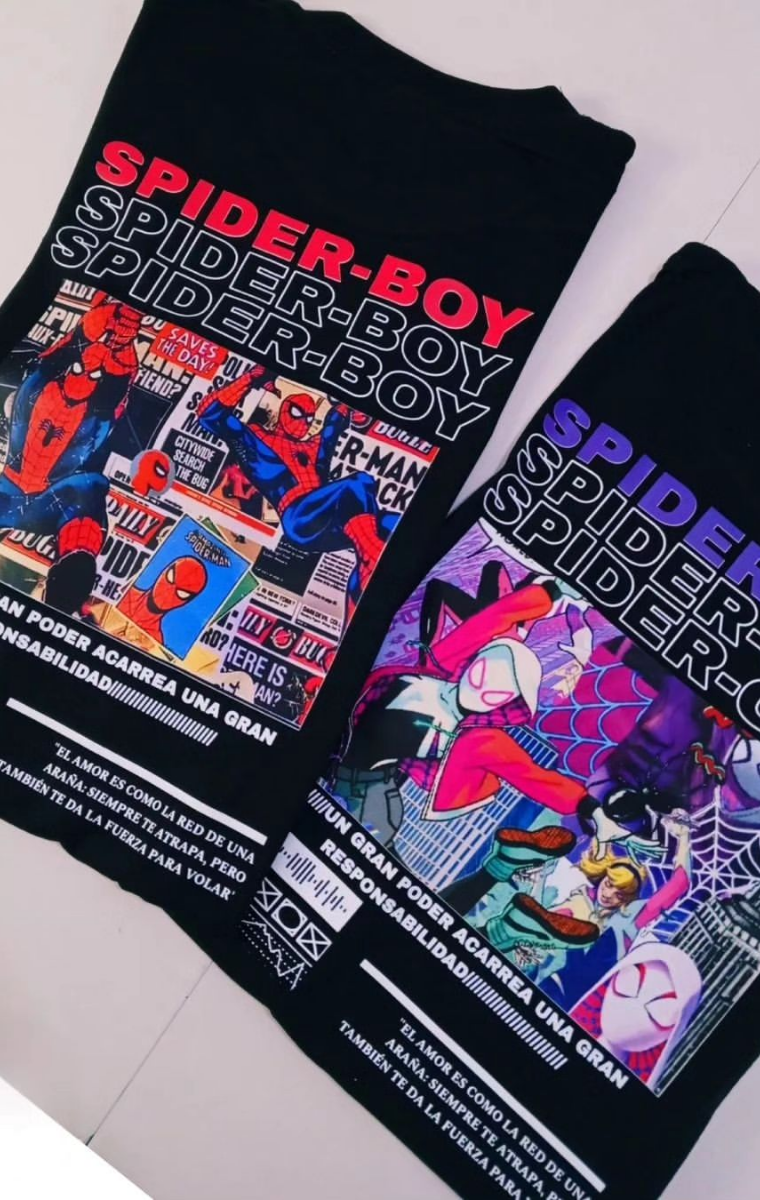 ESC BUTİK Spider Men Detail Oversize Unisex T-Shirt