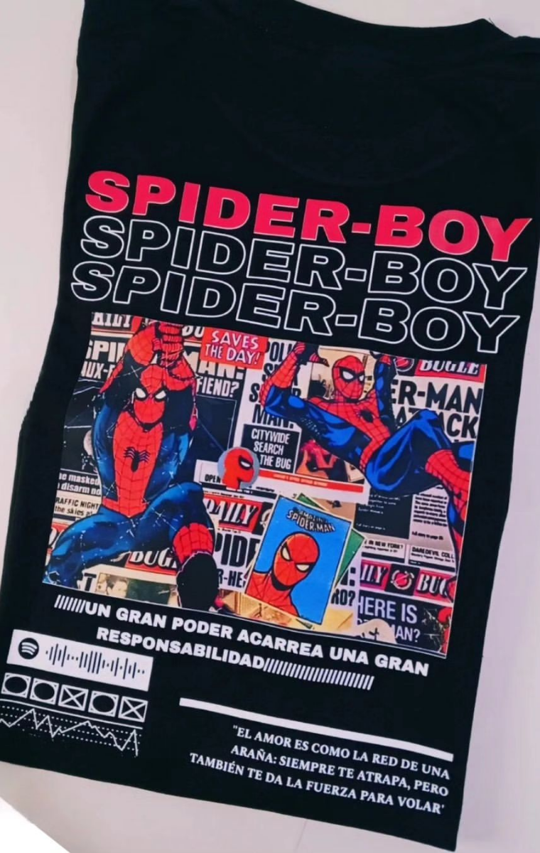 ESC BUTİK Spider Men Detail Oversize Unisex T-Shirt