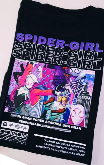 ESC BUTİK SpiderGirl Detail Oversize Unisex T-Shirt