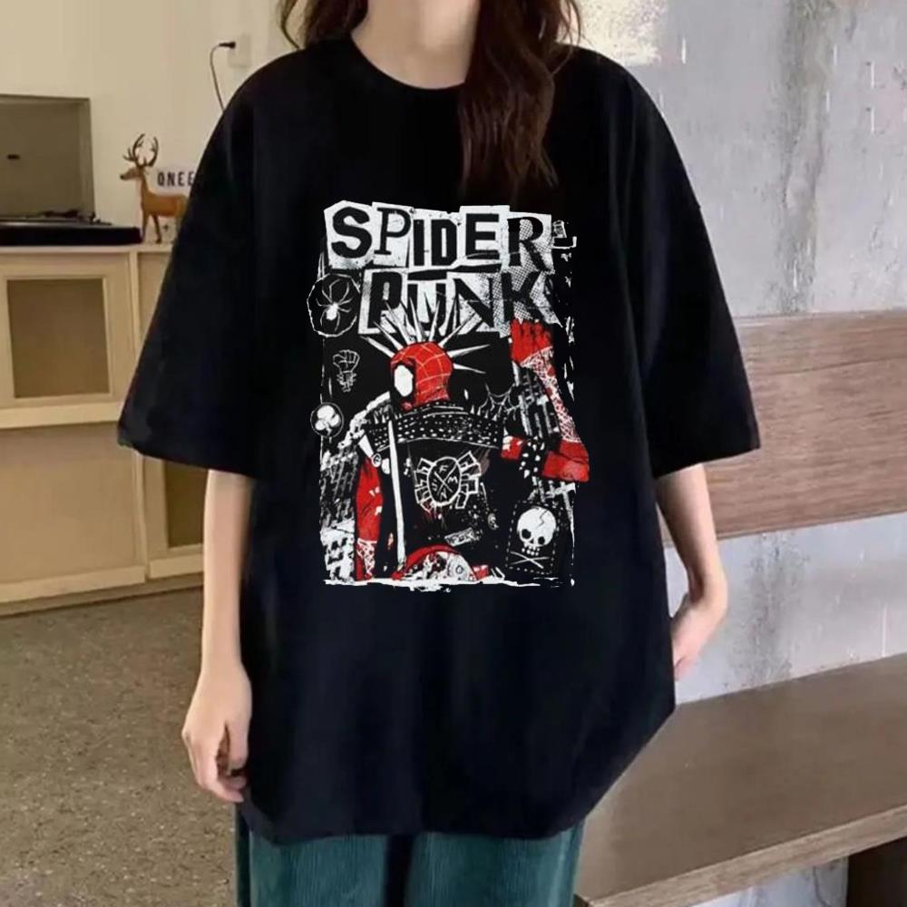 ESC BUTİK Spider Punk Siyah Unisex Oversize T-shirt