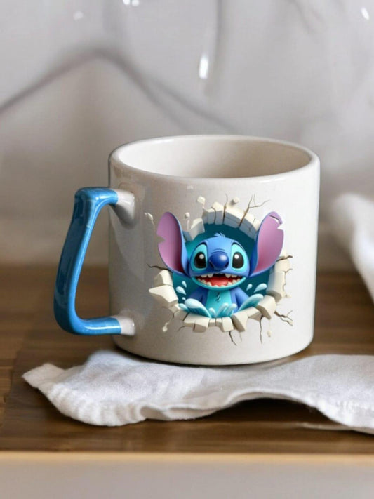 ESC BUTİK Stitch Beyaz Kupa