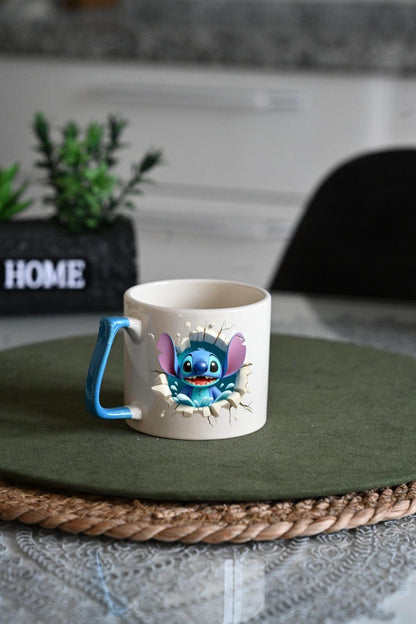 ESC BUTİK Stitch Beyaz Kupa