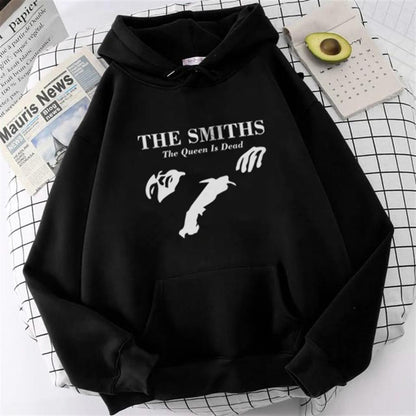 ESC BUTİK The Smiths Baskılı Siyah Unisex Oversize Kapüşonlu Sweatshirt