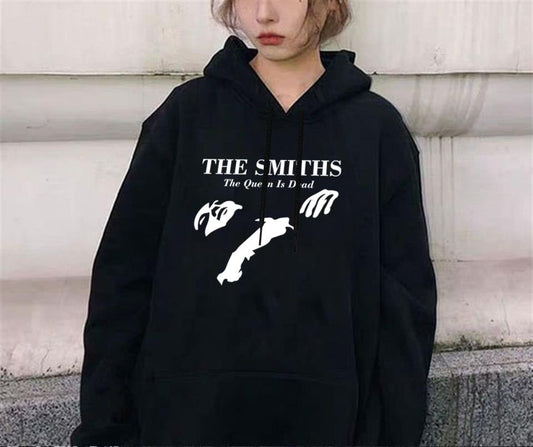 ESC BUTİK The Smiths Baskılı Siyah Unisex Oversize Kapüşonlu Sweatshirt