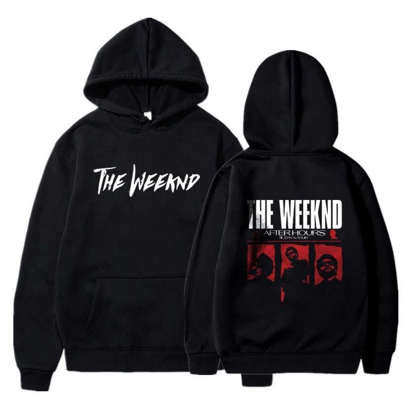 ESC BUTİK The Weeknd Ön-Arka Baskılı Siyah Unisex Oversize Kapüşonlu Sweatshirt