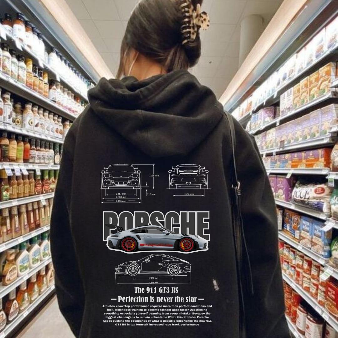 ESC BUTİK Unisex Porsche Cars Sweatshirt Siyah