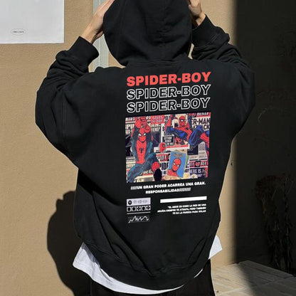 ESC BUTİK Unisex Spider Boy Sweatshirt Siyah