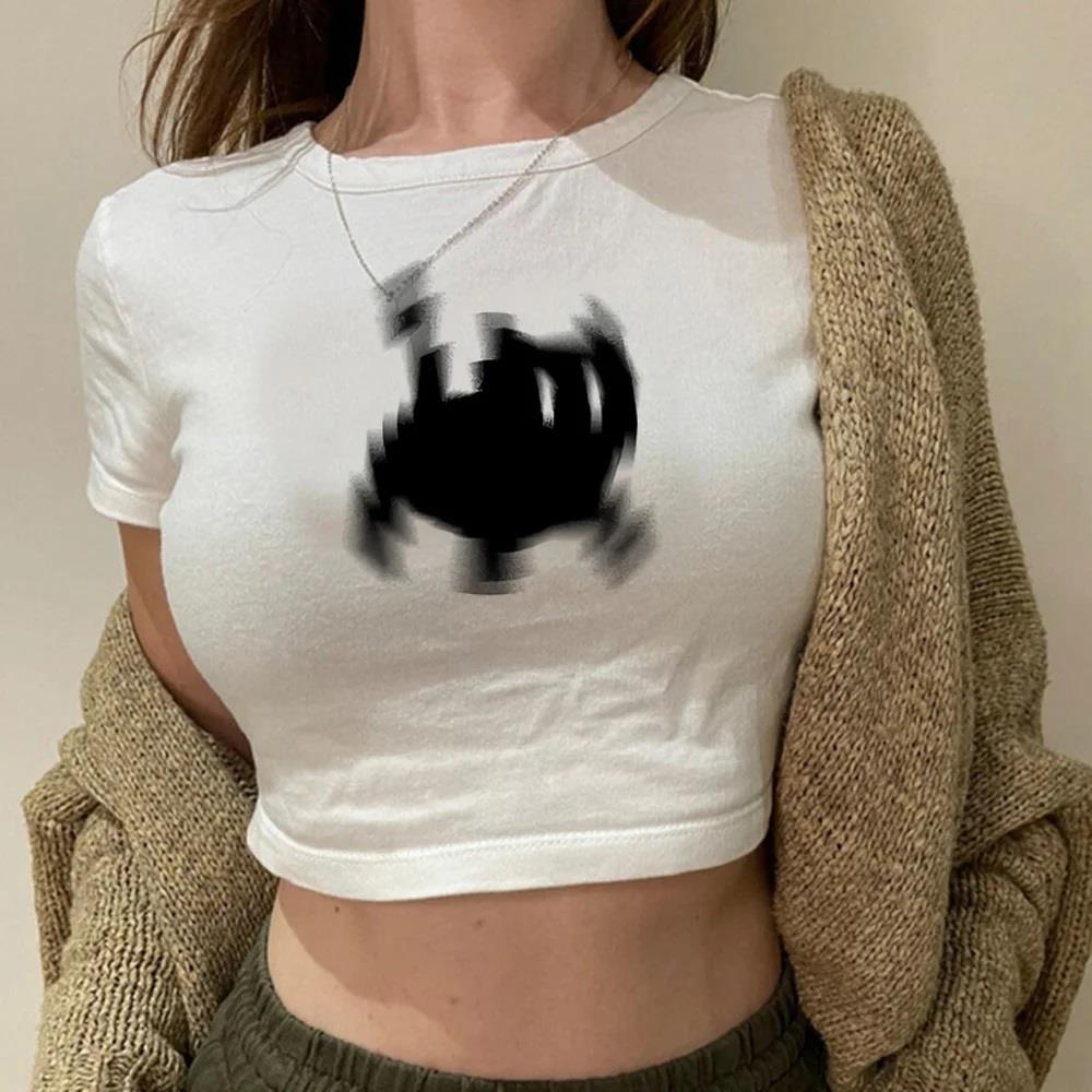 ESC BUTİK Y2k Black Cat Siyah Crop Bluz