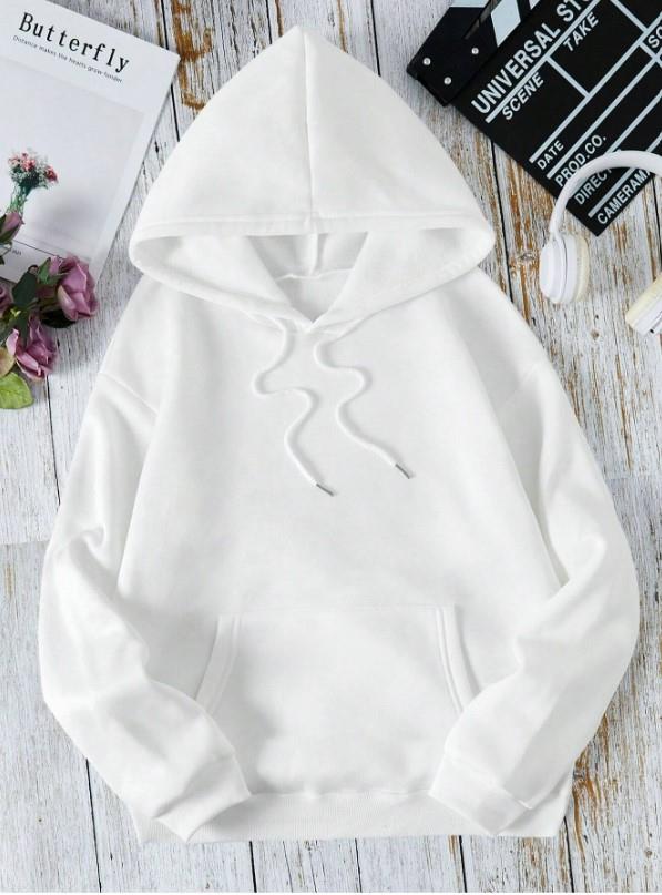 ESC BUTİK Y2k Butterfly Sırt Baskılı Oversize Unisex Beyaz Kapşonlu Hoodie Sweatshirt