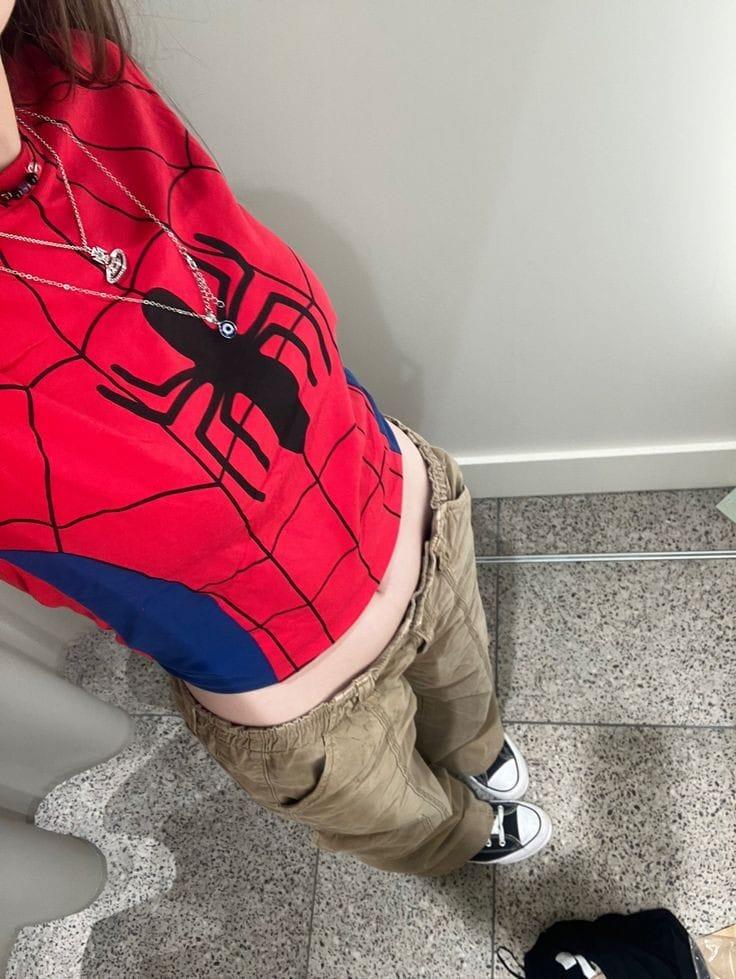 ESC BUTİK Y2k Kırmızı Spider Crop